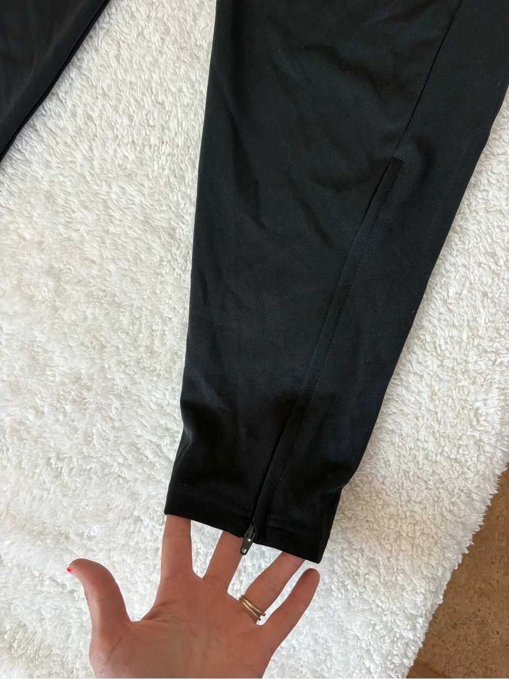 adidas Black Jogger Sweatpants with White Accents
